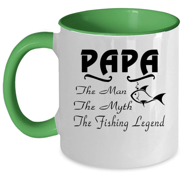The Man The Fishing Legend Coffee Mug, Papa Accent Mug