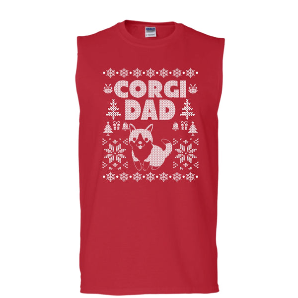 Corgi Dad T Shirt, Coolest Dog Lover T Shirt, Cool T Shirt (Men's Cotton Sleeveless)
