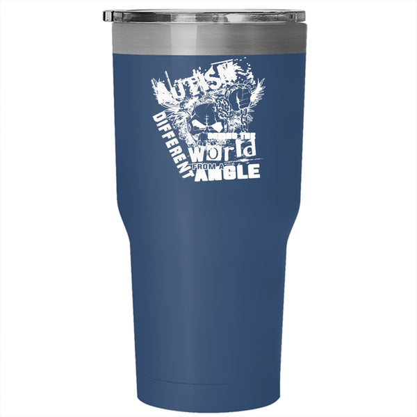 Autism Seeing The World From A Different Angle Tumbler 30 oz Stainless Steel, Funny Travel Mug