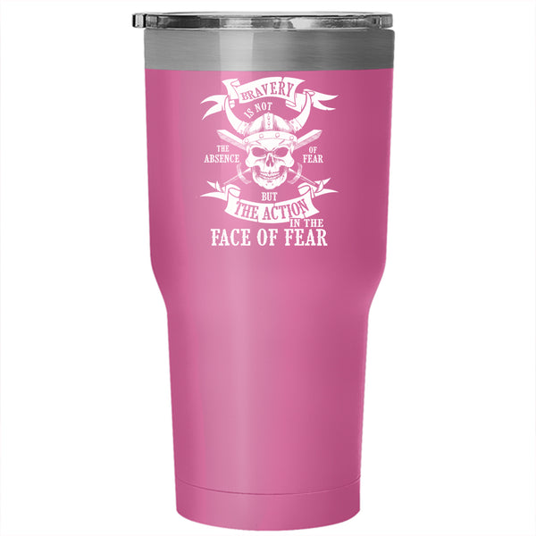 The Action In The Face Of Fear Tumbler 30 oz Stainless Steel, Cool Halloween Travel Mug