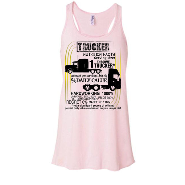Trucker Nutrition Facts T Shirt, Coolest Trucker Tank Top