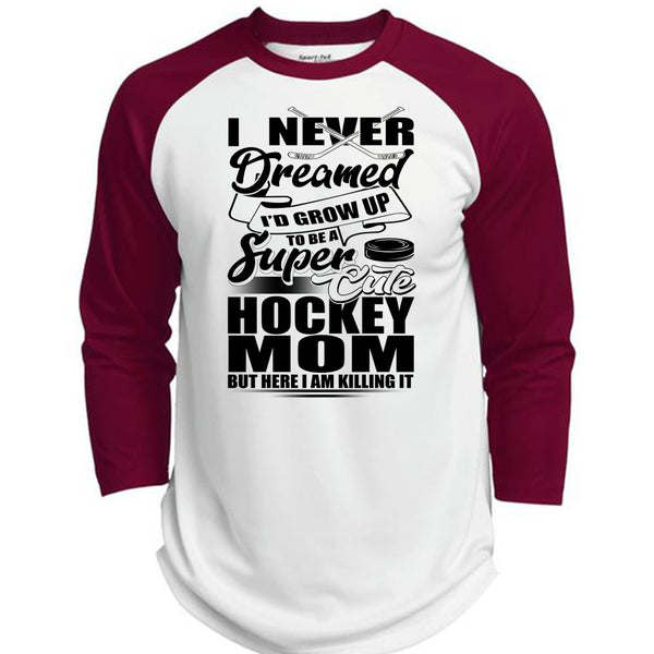 Cute Hockey Mom T Shirt, I Love Hockey T Shirt, Awesome T-Shirts  (Polyester Game Baseball Jersey)