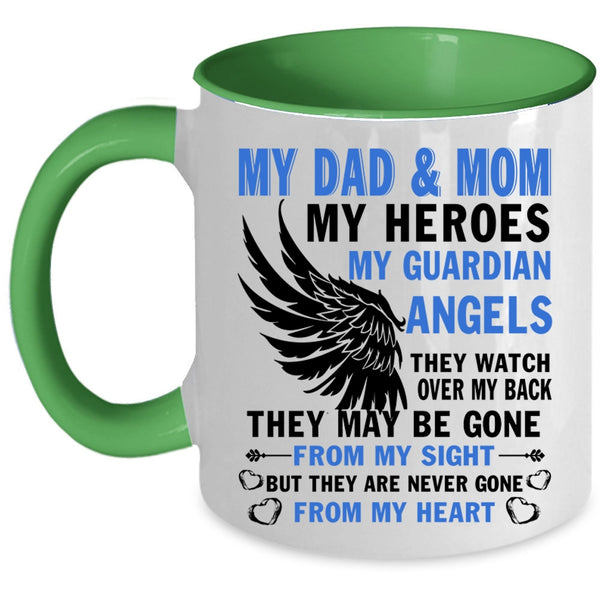 They Are Never Gone From My Heart Coffee Mug, Dad And Mom Accent Mug