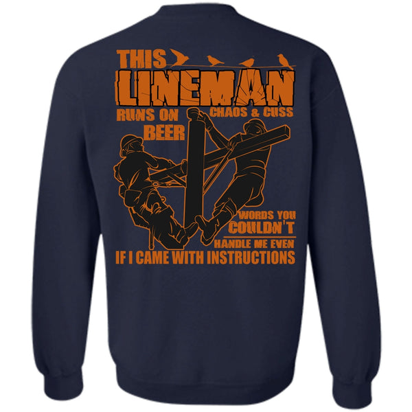 I Love Lineman T Shirt, I Came With Instructions Sweatshirt