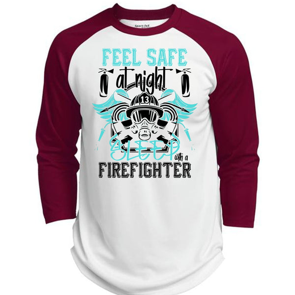 Sleep With A Firefighter T Shirt, I Love Firefighter T Shirt, Awesome T-Shirts  (Polyester Game Baseball Jersey)