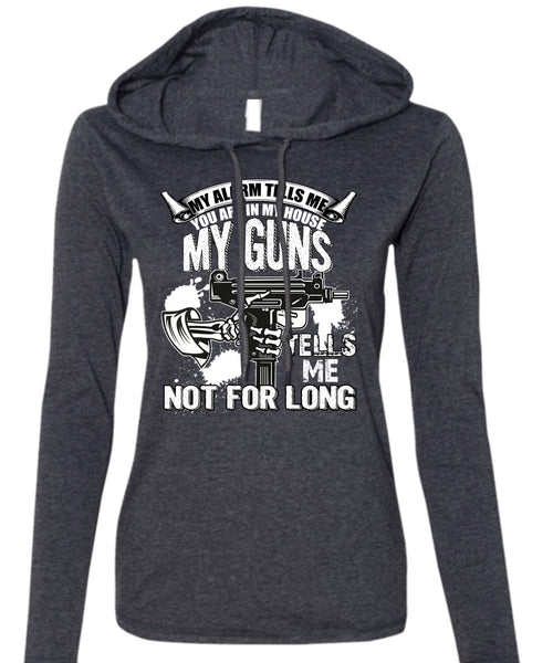 My House My Guns T Shirt, Being A Veteran T Shirt (Anvil Ladies Ringspun Hooded)