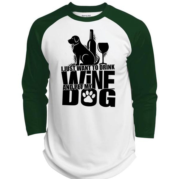 I Just Want To Drink Wine T Shirt, I Love Dog T Shirt, Awesome T-Shirts  (Polyester Game Baseball Jersey)