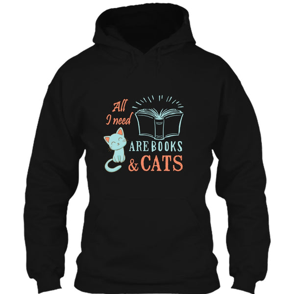 All I Need Are Books & Cats T Shirt, I Love My Cat T Shirt