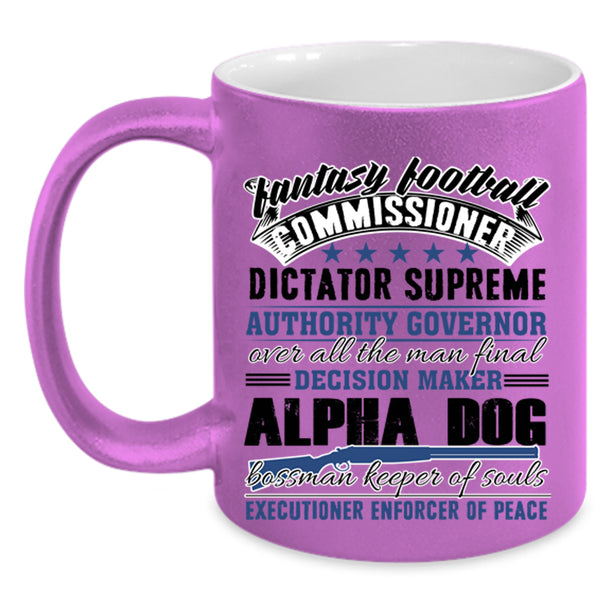 Gift For Dad Coffee Mug, Fantasy Football Commissioner Accent Mug