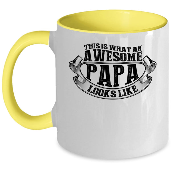 Awesome Papa Coffee Mug, What An Awesome Papa Looks Like Accent Mug