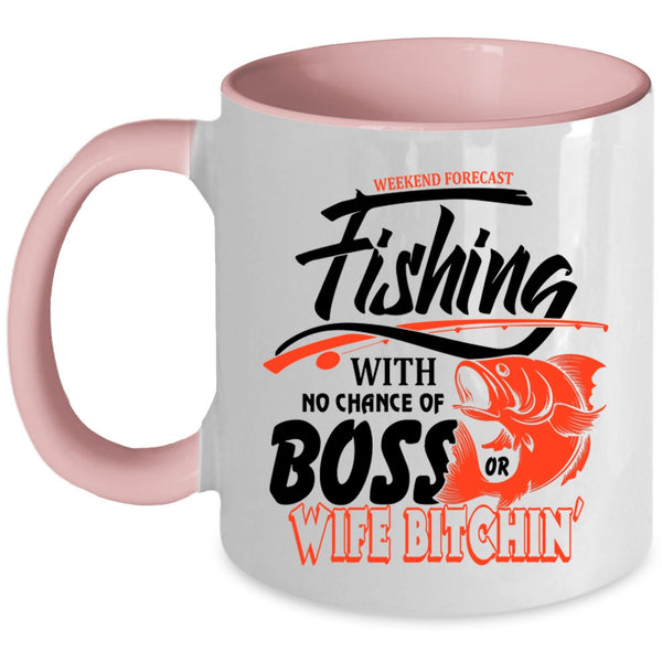 Cool Fisher Coffee Mug, Weekend Forecast Fishing Accent Mug