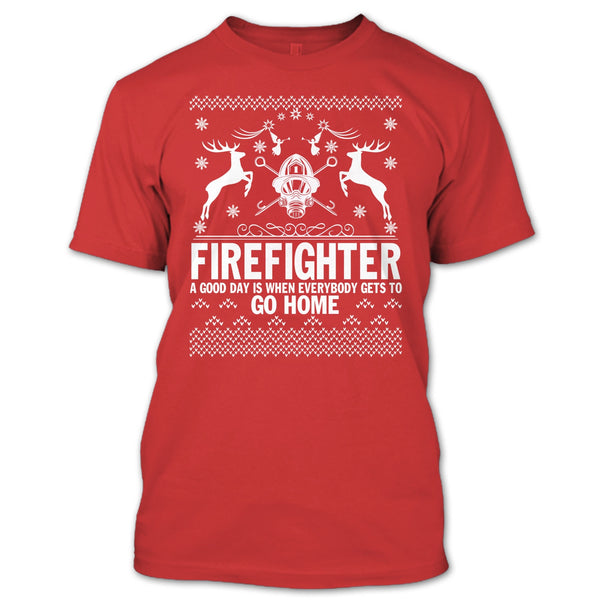Firefighter Merry Christmas T Shirt, Coolest Firefighter Ever T Shirt