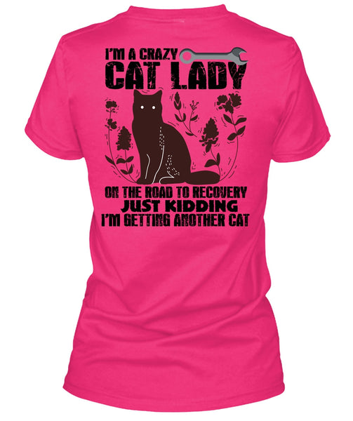 I'm A Crazy Cat Lady On The Road T Shirt, I Love My Cat T Shirt