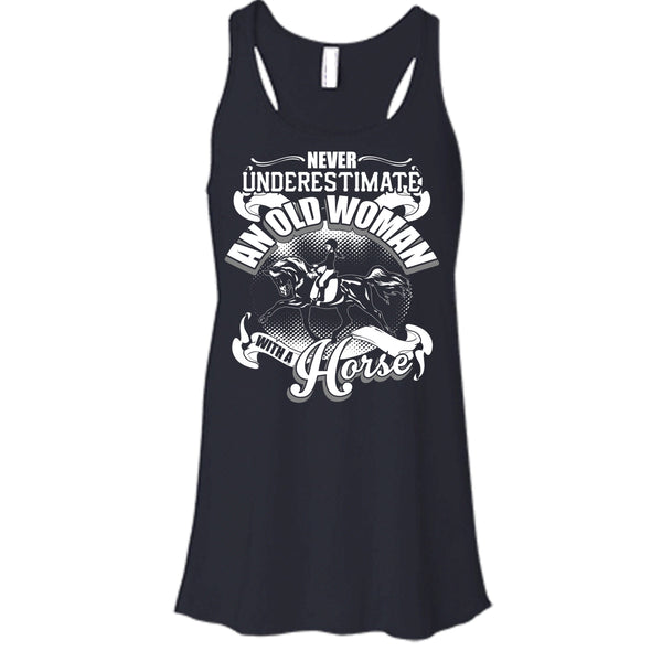 Never Underestimate T Shirt, An Old Man With A Horse Tank Top