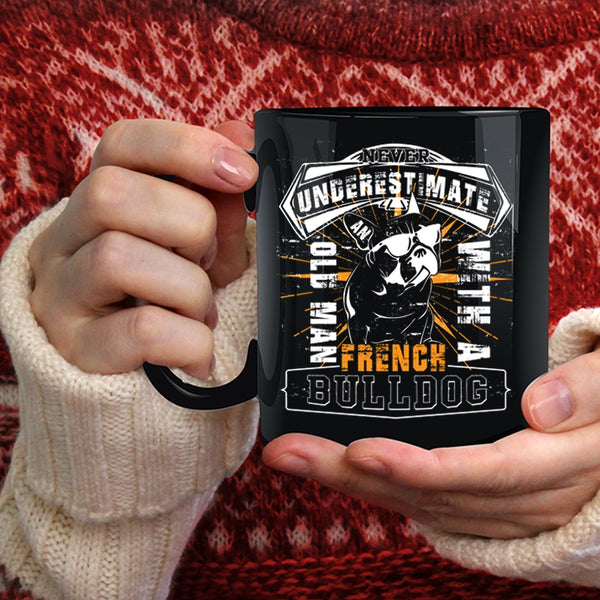 Old Man With A French Bull Dog Coffee Mug, Cute Dogs Coffee Cup