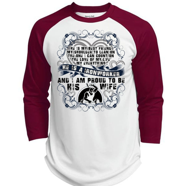 Proud To Be His Wife T Shirt, I Love Ironworker T Shirt, Awesome T-Shirts  (Polyester Game Baseball Jersey)