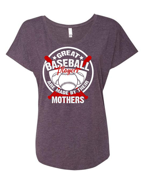Great Baseball Player T Shirt, Being A Mother T Shirt, Cool Shirt (Ladies' Triblend Dolman Sleeve)