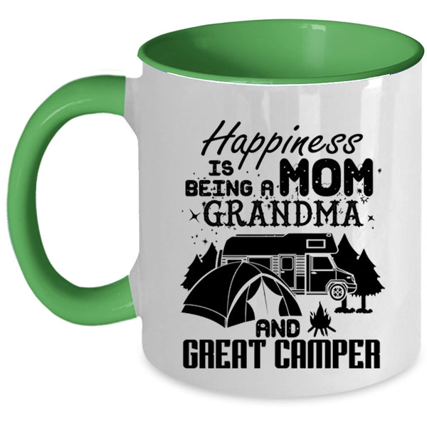 Grandma And Creat Camper Coffee Mug, Happiness Is Being A Mom Accent Mug