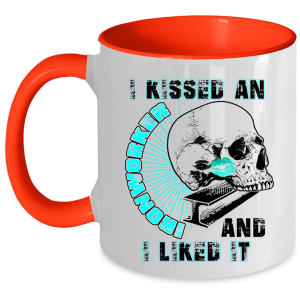 I Love Ironworker Coffee Mug, I Kissed An Ironworker And I Like It Accent Mug