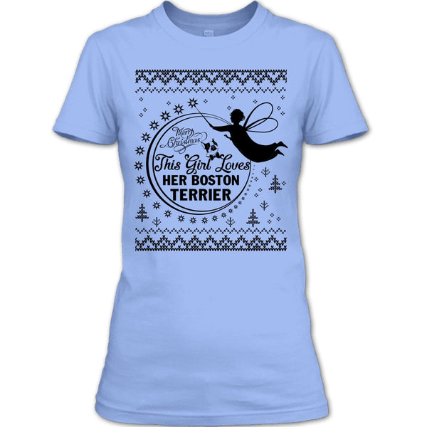 Merry Christmas T Shirt, Coolest Boston Terrier T Shirt