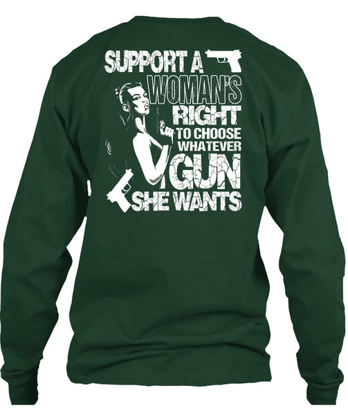 Choose Whatever Gun T Shirt, Support A Woman's Right T Shirt