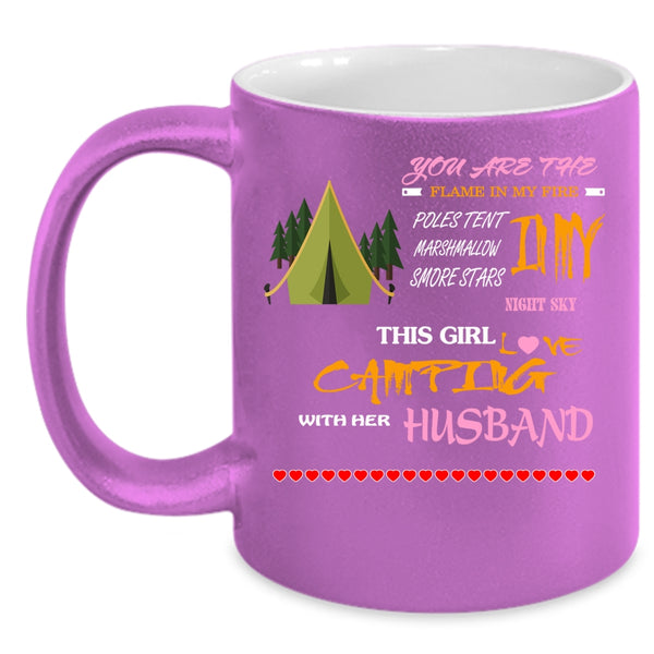 This Girl Loves Camping With Her Husband Coffee Mug, Funny Camping Coffee Cup