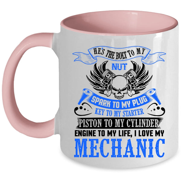 Cute Gift For Mechanics Coffee Mug, I Love My Mechanic Accent Mug