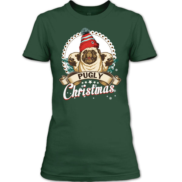 Pugly Christmas T Shirt, Coolest Pug T Shirt