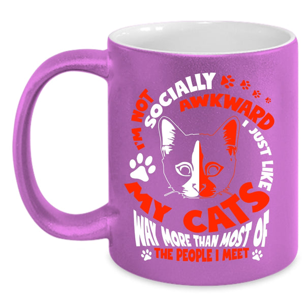 I Just Like My Cats Coffee Mug, Funny Gift For Cat Lovers Coffee Cup