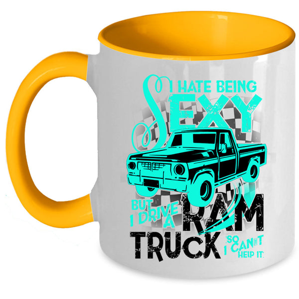 I Love Truck Coffee Mug, I Drive A Ram Truck Accent Mug