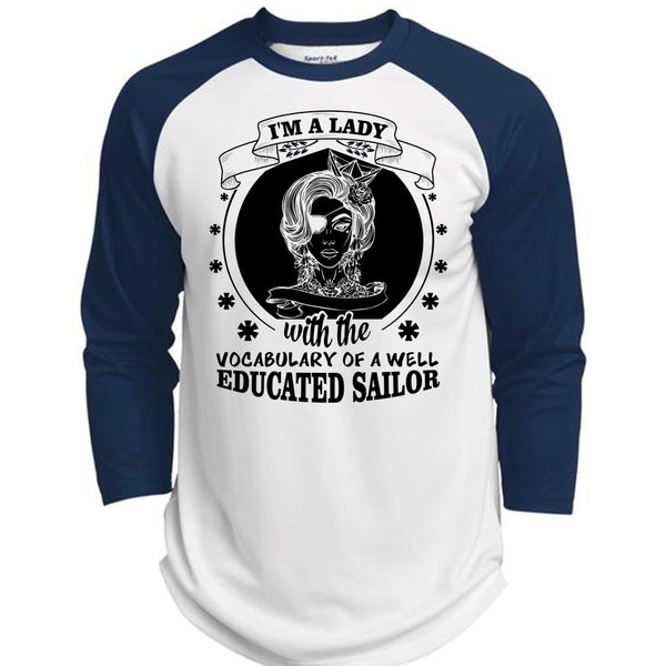 I'm A Lady With Vocabulary Of A Well Educated Sailor T Shirt, My Favorite T Shirt  (Polyester Game Baseball Jersey)