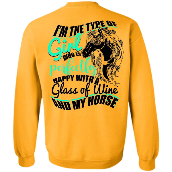 I Love Horse T Shirt, Glass Of Wine And My Horse Sweatshirt