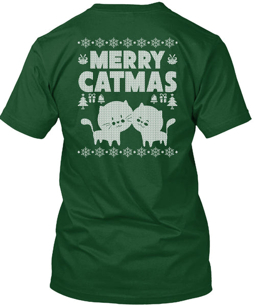 Merry Catmas T Shirt, Funny Winter T Shirt
