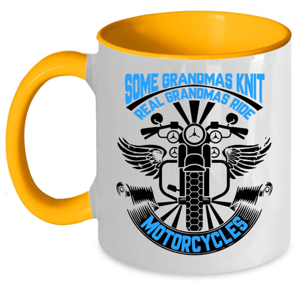 Real Grandmas Ride Motorcycles Coffee Mug, Some Grandmas Knit Accent Mug