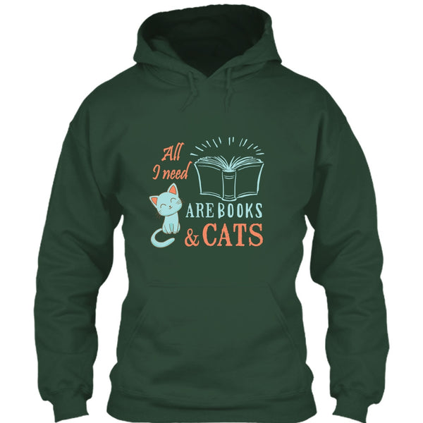 All I Need Are Books & Cats T Shirt, I Love My Cat T Shirt