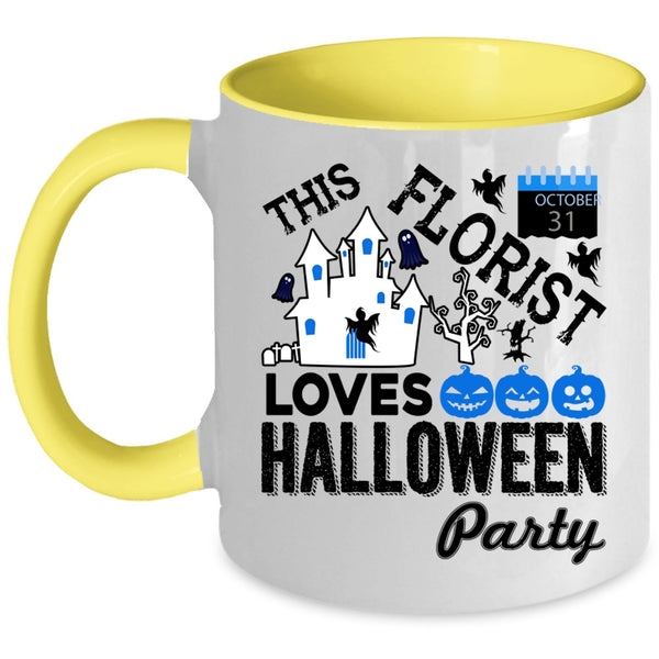 Cute Florist Coffee Mug, This Florist Loves Halloween Party Accent Mug