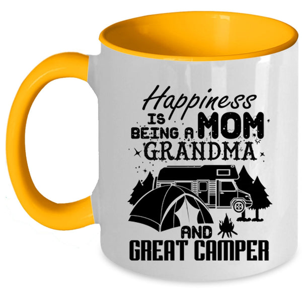 Grandma And Creat Camper Coffee Mug, Happiness Is Being A Mom Accent Mug