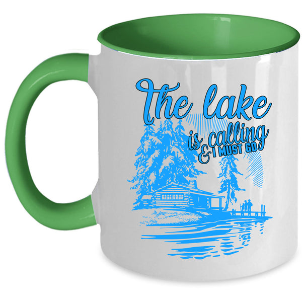 I Must Go Coffee Mug, The Lake Is Calling Accent Mug