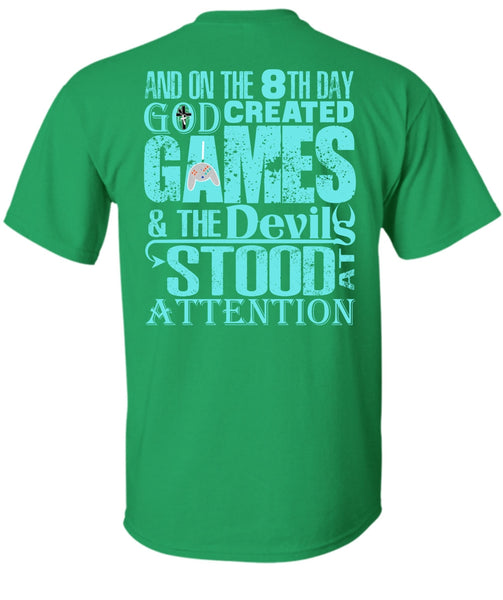 God Created Games T Shirt, I Love Gaming T Shirt