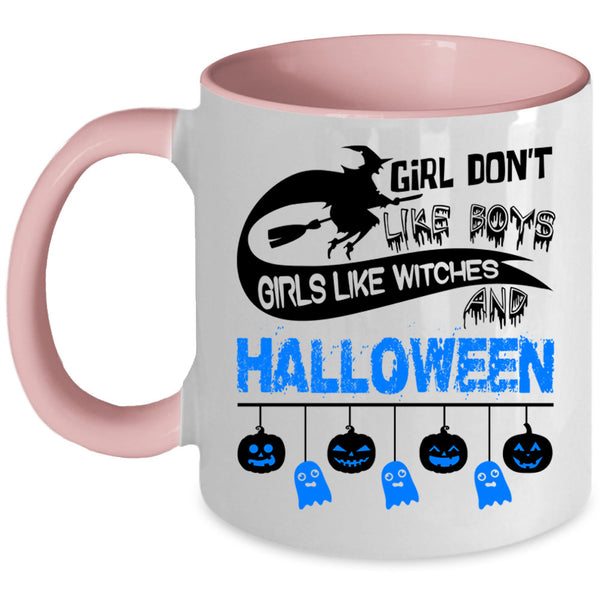 Cute Girls Coffee Mug, Girls Like Witches And Halloween Accent Mug
