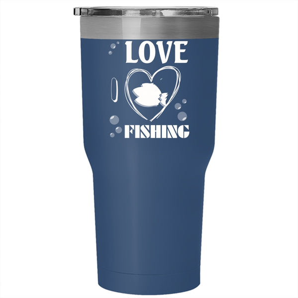 Love Fishing Tumbler 30 oz Stainless Steel, Lovely Gift For Fisher Travel Mug