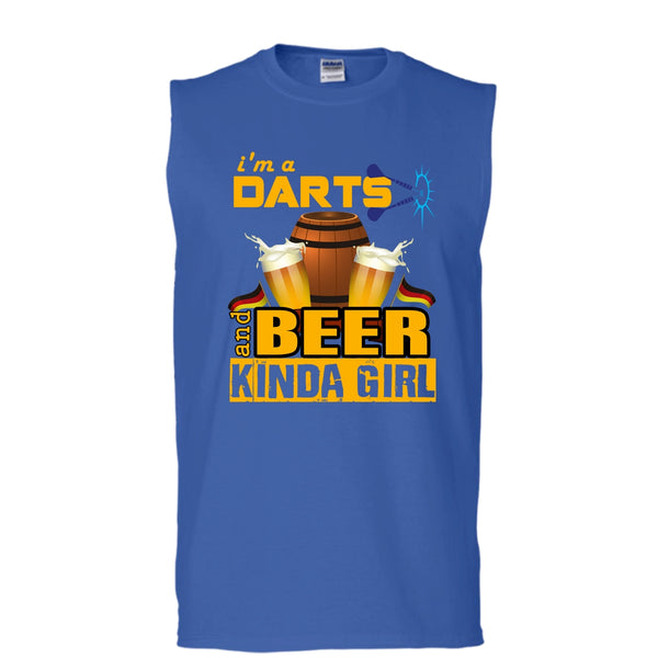 I'm A Darts T Shirt, Beer Kinda Girl Tank Top (Men's Cotton Sleeveless)