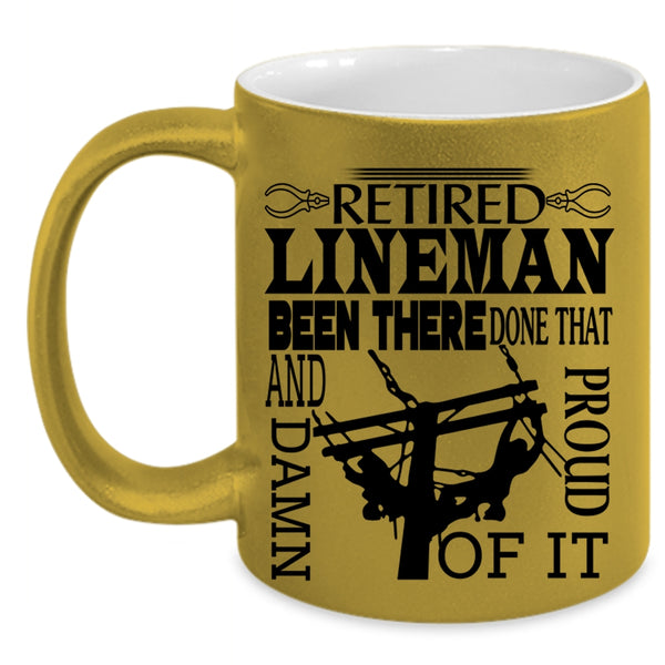 Awesome Retirement Coffee Mug, Retired Lineman Accent Mug