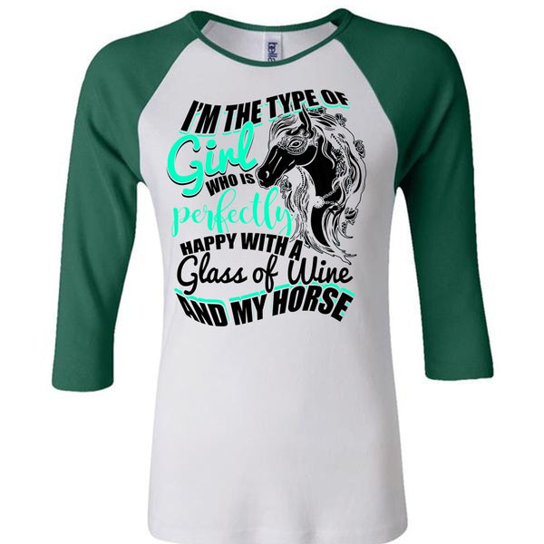 Glass Of Wine And My Horse T Shirt, I Love Horse T Shirt, Awesome T-Shirts