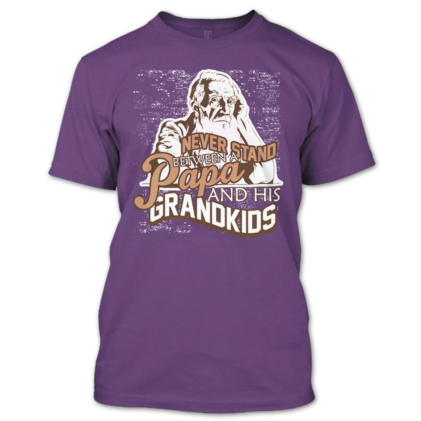 Never Stand Between T Shirt, A Papa And A His Grandkids T Shirt