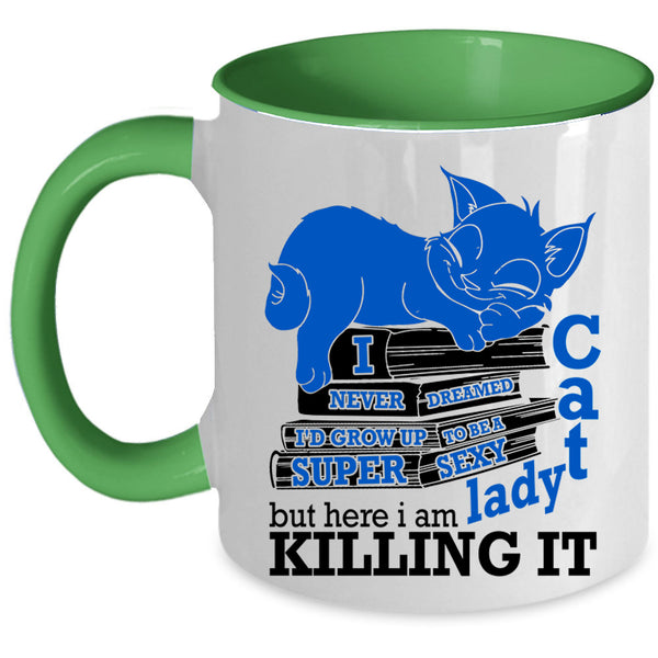 Cool Cat Lady Coffee Mug, I'd Grow Up To Be A Cat Lady Accent Mug