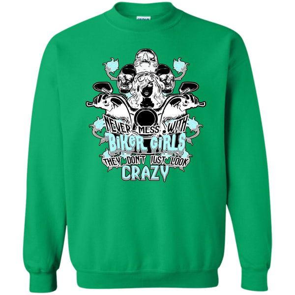Coolest Biker Girls T Shirt, Never Mess With Biker Girls Sweatshirt