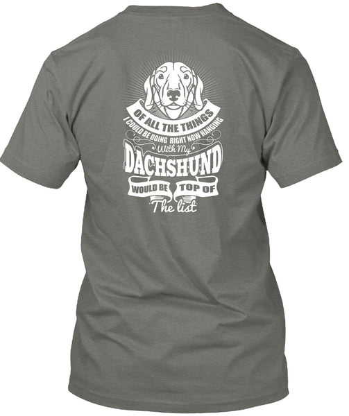 Hanging With My Dachshund T Shirt, My Pets T Shirt