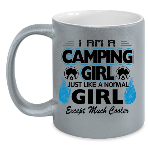 Cool Camping Girl Coffee Mug, I Am A Camping Girl Accent Mug