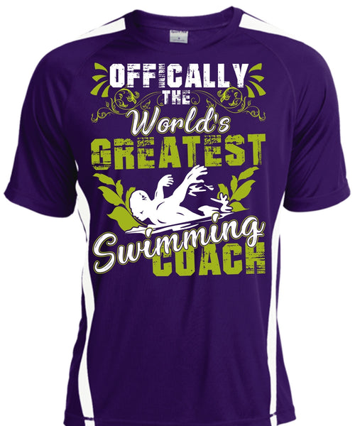 Offically The World's Greatest Swimming Coach T Shirt, Being A Swimmer T Shirt, Cool Shirt